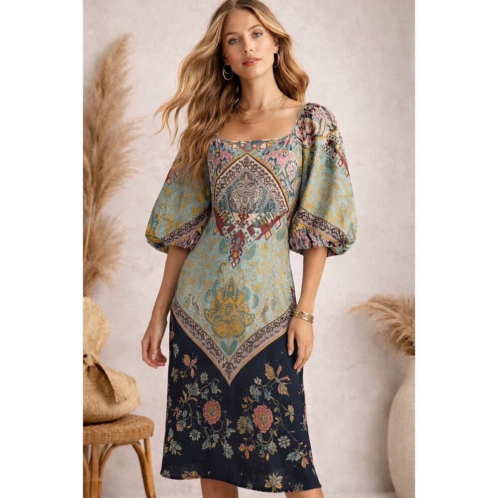 NWT Anthropologie Blank Bl^nk London Paulita Floral Kaftan Maxi Dress Size XS